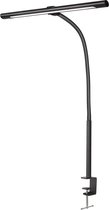 Bureauilamp Zwart - Zinaps LED Desklamp, 10 W Continuous Dimmen, Extra lichte tafellamp met klem, verstelbare zwanenhalsklemlamp, verstelbare kleurtemperaturen, touch control office tafellamp