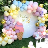 122 PCs Macaron Ballonboog – Ballon Verjaardag – Decoratie- Babyshower – Verjaardag – Bruiloft – Feest - Complete Set