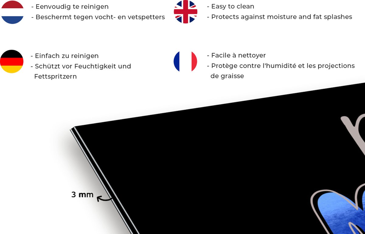 KitchenYeah Spatscherm 100x50 cm - Beste mama ooit - Aluminium thumbnail 2