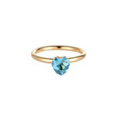 Dottilove Zuiver Hart Roestvrij Stalen Ring - Minimalistisch - Sieraden - Blauw - Met Zirkonia stenen