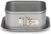 springvorm vierkant 16 cm RVS zilvergrijs