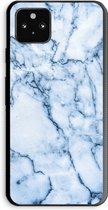 Case Company® - Google Pixel 5a 5G hoesje - Blauw marmer - Soft Cover Telefoonhoesje - Bescherming aan alle Kanten en Schermrand
