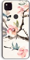 Case Company® - Google Pixel 4a 5G hoesje - Japanse bloemen - Soft Cover Telefoonhoesje - Bescherming aan alle Kanten en Schermrand