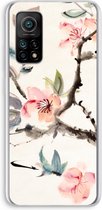 Case Company® - Xiaomi Mi 10T hoesje - Japanse bloemen - Soft Cover Telefoonhoesje - Bescherming aan alle Kanten en Schermrand