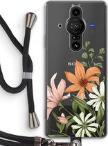 Case Company® - Sony Xperia Pro-I hoesje met Koord - Floral bouquet - Telefoonhoesje met Zwart Koord - Bescherming aan alle Kanten en Over de Schermrand