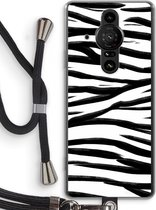 Case Company® - Sony Xperia Pro-I hoesje met Koord - Zebra pattern - Telefoonhoesje met Zwart Koord - Bescherming aan alle Kanten en Over de Schermrand