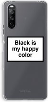 Case Company® - Sony Xperia 10 III hoesje - Black is my happy color - Soft Cover Telefoonhoesje - Bescherming aan alle Kanten en Schermrand