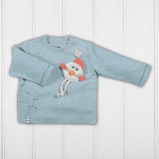 Organicera Organic sweatshirt met lange mouwen aqua Aqua 6-12m