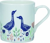 mok Fine Bone China 250 ml porselein wit/blauw