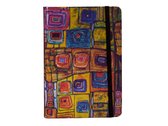 notitieboek Vierkant A6 blanco 17,5 x 12,5 cm geel/blauw