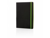 notitieboek soft cover A5 PU/papier zwart/groen