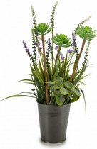 kunstplant Lavendel 13 x 40 cm staal groen/grijs/wit