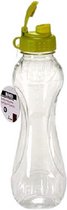 drinkfles 8 x 25 cm groen/transparant 0,6 liter