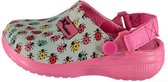 tuinklompen rubber mintgroen/roze mt 29-30