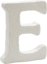 decoratieletter E 12,5 x 2 x 15 cm polystyreen wit