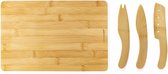 kaasplankenset Cut&Serve 20 x 30 cm bamboe naturel 4-delig