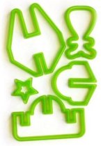 uitsteekvorm Ruimte 13 x 7 cm siliconen groen 5-delig
