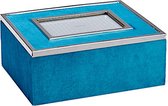 sieradenkistje 20 x 24,8 x 10,3 cm fluweel turquoise