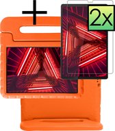 Hoesje Geschikt voor Lenovo Tab M10 FHD Plus 2nd Gen Hoesje Kinderhoes Shockproof Hoes Kids Case Met 2x Screenprotector - Oranje