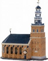 kersthuisje kerk Hindeloopen 27 x 17 x 21 cm bruin/zwart