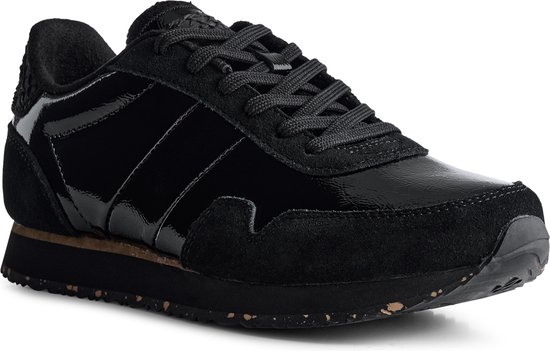 Woden Nora 111 Full Patent zwart dames sneakers | bol.com