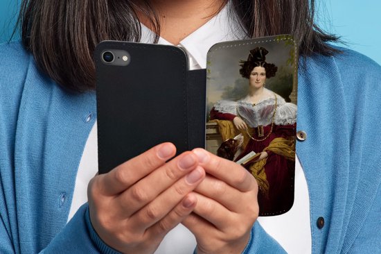 Étui pour téléphone iPhone 8 Bookcase - Portrait d'Alida Christina Assink - Peinture de Jan Adam Kruseman - Avec compartiments - Étui portefeuille avec fermeture magnétique