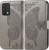 Realme GT Master Edition Hoesje - Mobigear - Butterfly Serie - Kunstlederen Bookcase - Grijs - Hoesje Geschikt Voor Realme GT Master Edition