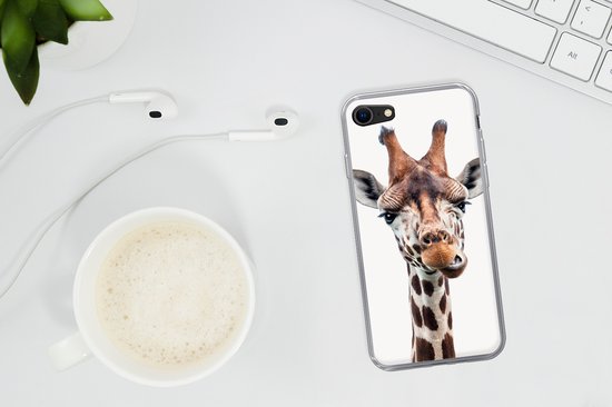 Coque iPhone 7 - Chambre de Chambre de bébé - Girafe - Tête - Portrait - Gros plan - Chambre de bébé - Chambre à coucher - Coque de téléphone en Siliconen -