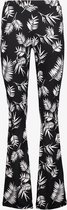 TwoDay dames flared broek met bloemenprint - Zwart - Maat L