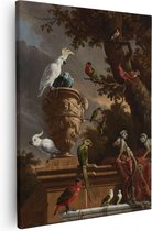 Artaza Canvas Schilderij De Menagerie - Melchior d'Hondecoeter - 40x50 - Poster Foto op Canvas - Canvas Print