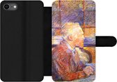 Bookcase Geschikt voor iPhone 8 telefoonhoesje - Portret van Henri de Toulouse-Lautrec - Vincent van Gogh - Met vakjes - Wallet case met magneetsluiting