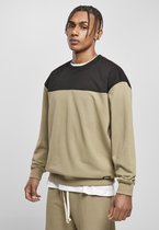 Urban Classics Crewneck sweater/trui -5XL- Upper Block Groen/Zwart
