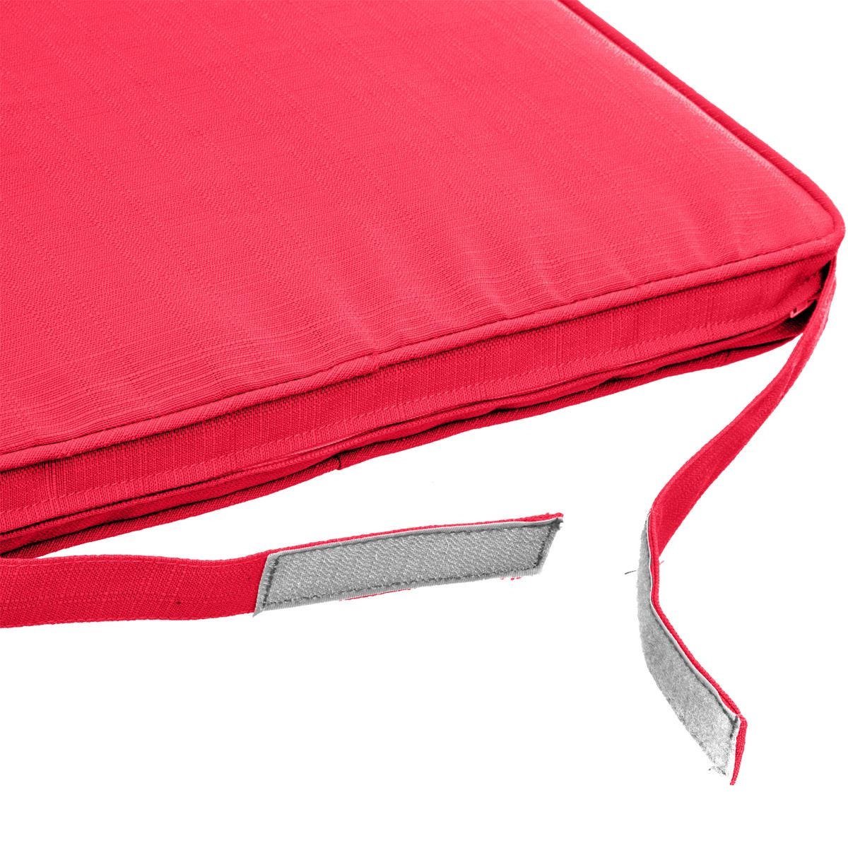Lot De 4 Coussins De Siège Antidérapants à Nouer 40cm - Rouge Foncé Pour Chaise