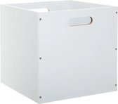 Opbergmand/kastmand 29 liter wit van hout 31 x 31 x 31 cm - Opbergboxen - Vakkenkast manden