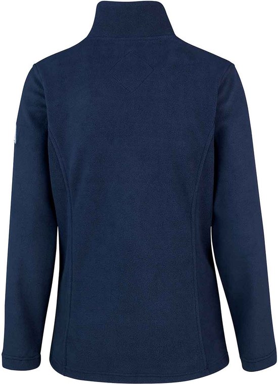 Donkerblauwe fleece jas van Bjørnson, achterkant zichtbaar.