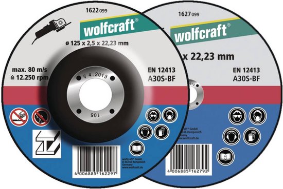 Foto: Wolfcraft 1622300 doorslijpschijf gebogen 125 mm 5 stuk s metaal