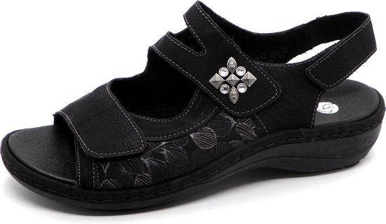Remonte Dames Sandaal - D7647-01 Zwart/Combi - Maat 36