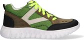 Braqeez Garçons Baskets pour femmes Basses Garcon - Jaune/Vert/ Zwart - Cuir - Lacets