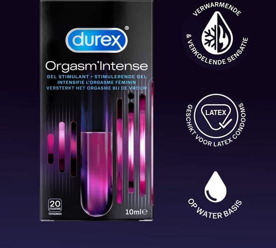 Durex - 10 stuks Condooms - Orgasm Intense - 10ml Stimulerende Gel - Intense Orgasm