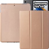 Samsung Tab A8 Hoes Book Case Goud - Samsung Tab A8 2021 Hoesje Luxe Cover met Samsung S Pen Vakje - Samsung Galaxy Tab A8 Hoesje
