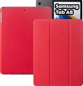 Samsung Tab A8 Hoes Book Case Rood - Samsung Tab A8 2021 Hoesje Luxe Cover met Samsung S Pen Vakje - Samsung Galaxy Tab A8 Hoesje