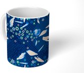 Mok - Koffiemok - Strand - Nacht - Patroon - Mokken - 350 ML - Beker - Koffiemokken - Theemok