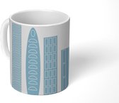 Mok - Koffiemok - Wolkenkrabber - Skyline - Patronen - Mokken - 350 ML - Beker - Koffiemokken - Theemok