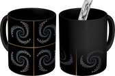Magische Mok - Foto op Warmte Mokken - Koffiemok - Patronen - Abstract - Goud - Magic Mok - Beker - 350 ML - Theemok