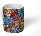Mok - Koffiemok - Zomer - Patronen - Cartoon - Mokken - 350 ML - Beker - Koffiemokken - Theemok