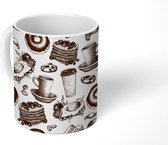 Mok - Koffiemok - Ontbijt - Croissant - Menu - Koffie - Design - Mokken - 350 ML - Beker - Koffiemokken - Theemok