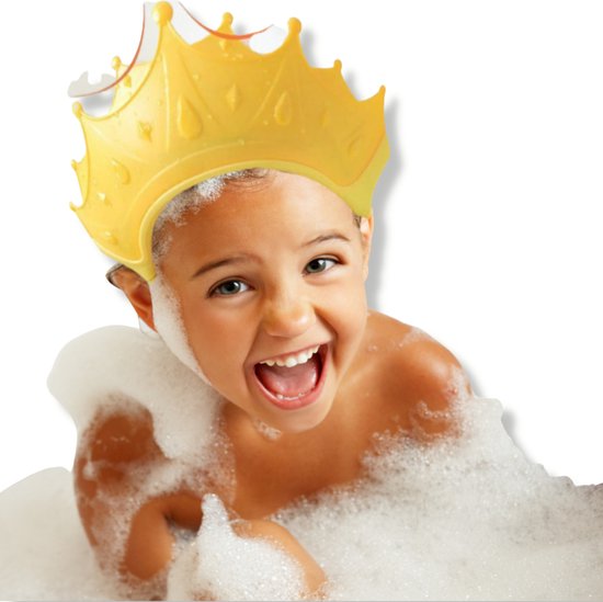 Good lifehacks Shower Cap Crown – Douchekapje – Showercap Kroon – Douchekap Baby en Kids – Geel – Siliconen