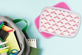 Broodtrommel Roze - Lunchbox - Brooddoos - Flamingo - Patronen - Roze - Jungle - 18x12x6 cm - Kinderen - Meisje