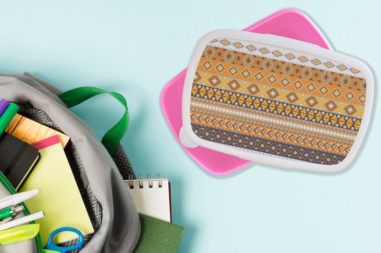 Breadbox Rose - Lunchbox - Breadbox - Motifs - Afrique - Abstrait - 18x12x6 cm - Enfants - Fille