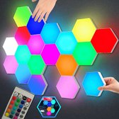 trendymen Hexagon LED Lights App - USB LED Verlichting – RGB Led Paneel Dimbaar - Sfeerverlichting Binnen – LED verlichting 6 Stuks